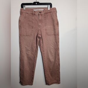 Eddie Bauer Authentic Voyager Womens Relaxed Fit jeans Mid Rise Red Sz 8